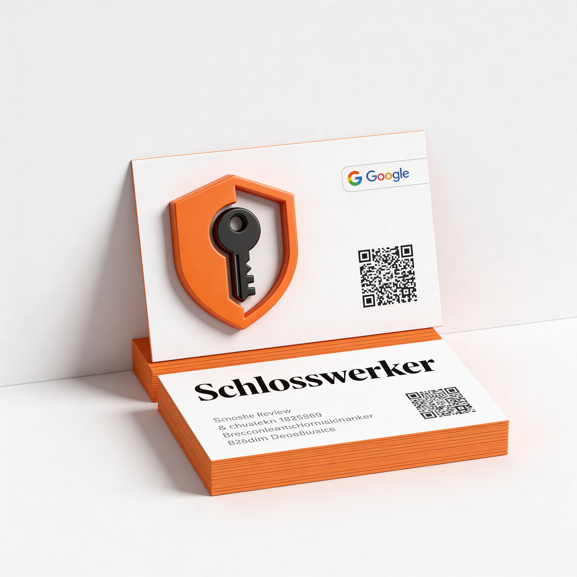 Schneider Schlüsseldienst Visitenkarte mit Logo und QR-Code