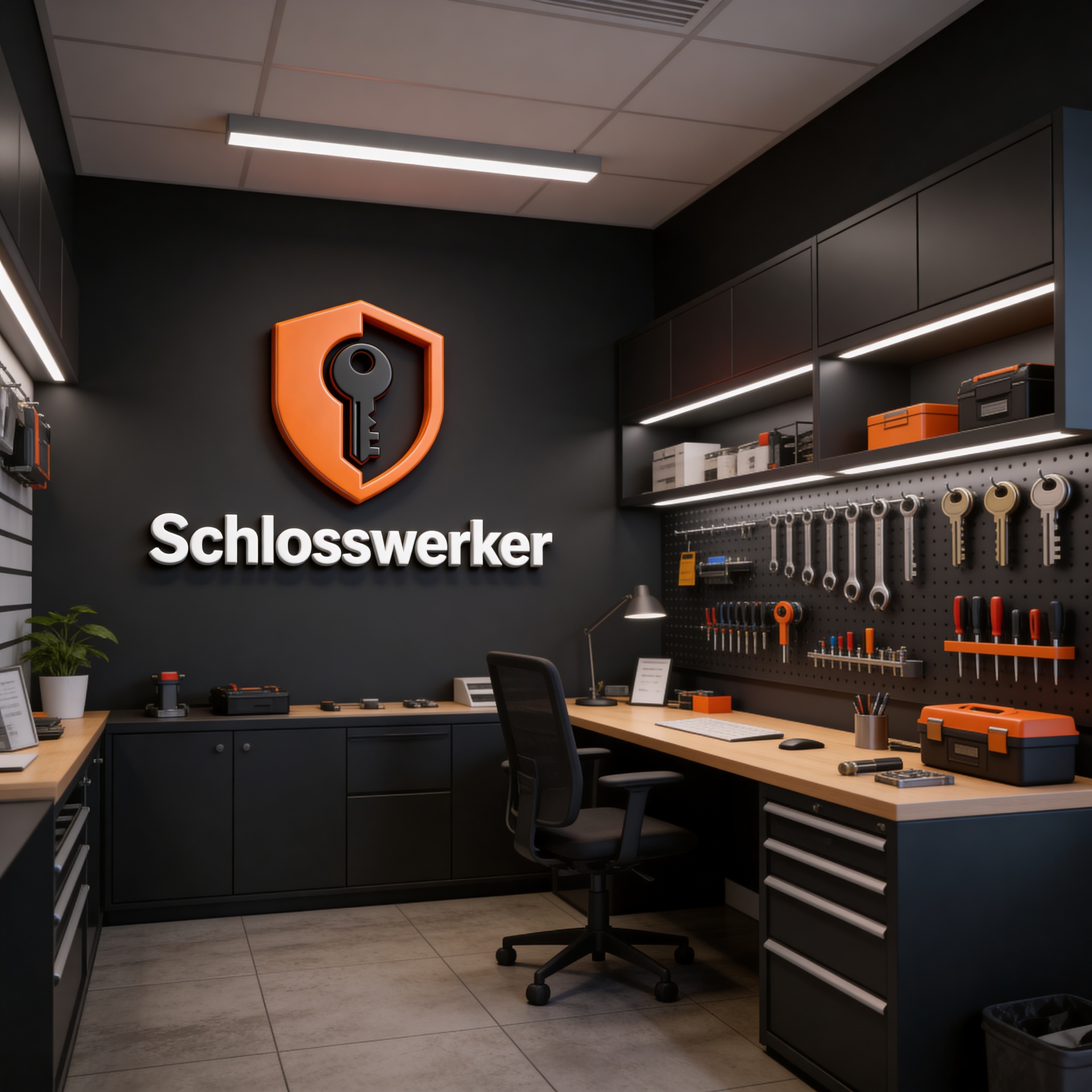 Schneider Schlüsseldienst Werkstatt mit professioneller Ausrüstung